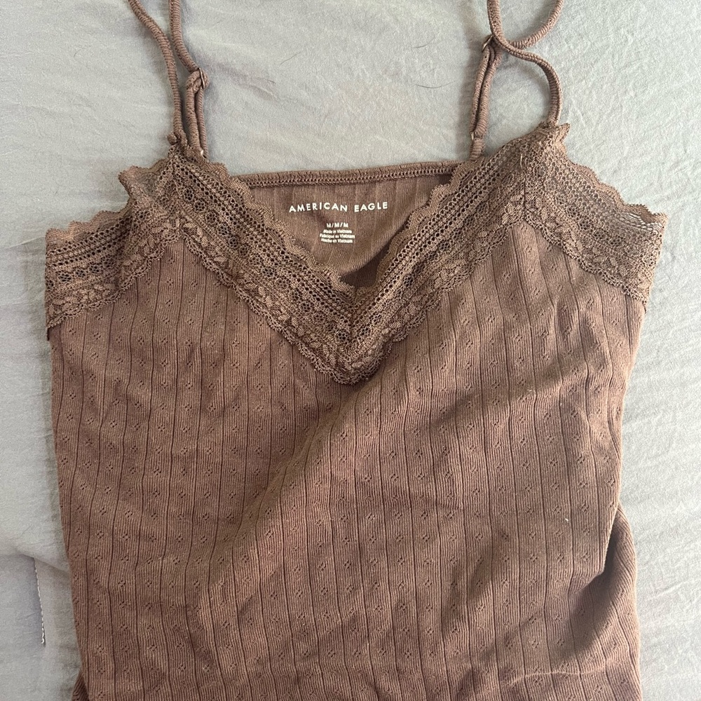 American eagle lace brown tank top
